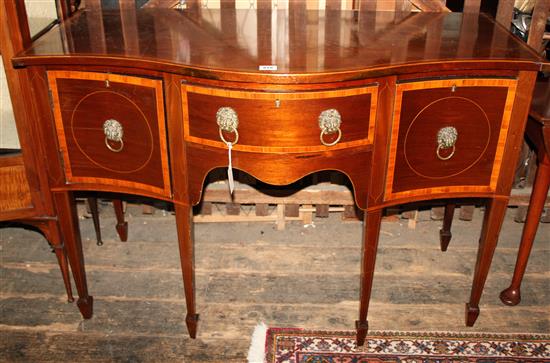 George III style inlaid mahogany  sideboard